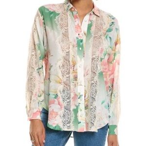Johnny Was Floral silk lace  Women's Top